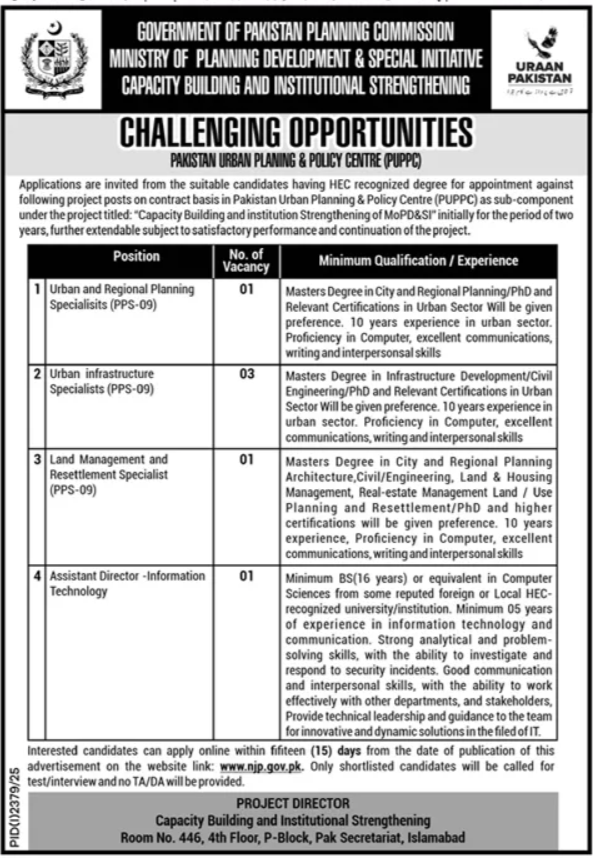 Pakistan Planning Commission Jobs 2025 – Apply Online